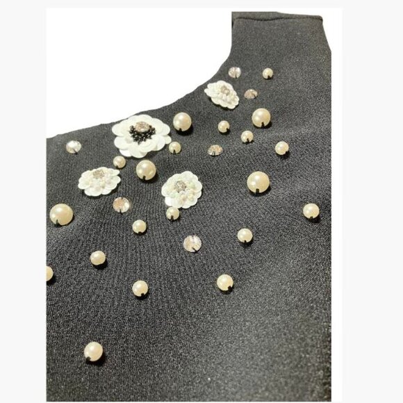 Roz and Ali Pearl and Sequin Embellished Black Evening Dress Size 16 EUC - Picture 8 of 13
